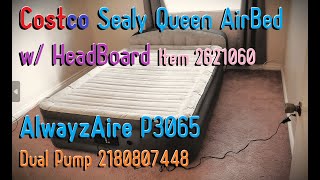 2024 COSTCO Sealy Queen Air Mattress w/ HeadBoard P3065 Item 2621060 AlwayzAire Dual Pump 2180807448