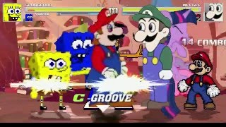 AN Mugen Request #389: Spongebob X2, T. Sparkle \u0026 Kirby VS Weegee, Mario, Pepito \u0026 Ryu