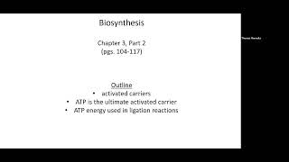 Lecture 7 Biosynthesis Ch 3, Part 2