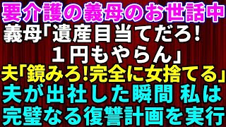 【スカッとする話】要介護になり同居を始めた義実家で義母の介護をしていたら義母「遺産目当てだろ！1円もやらん」夫「鏡みろ！完全に女捨ててる」と見下し発言→夫が出社した瞬間に私が完璧なる復讐計画を実行した