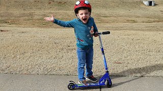 Caleb PLAYS OUTSIDE & Rides NEW Scooter with Spider Man Helmet! Mother & Son Adventure Time!