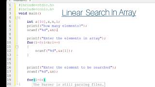 Linear Search Program In C|| One Dimensional Array