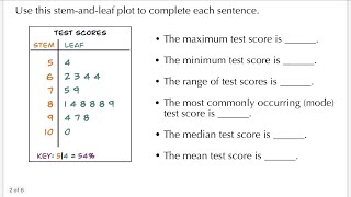 Interpreting a Stem-and-Leaf Plot | Quiet Practice