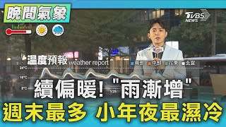 續偏暖! 「雨漸增」週末最多 小年夜最濕冷｜氣象主播 吳軒彤｜TVBS氣象站｜TVBS新聞20250122 @TVBSNEWS01