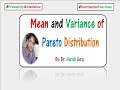 Mean and Variance of Pareto Distribution