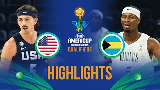 USA  🇺🇸 vs Bahamas  🇧🇸 | Highlights | FIBA AmeriCup 2025 Qualifiers