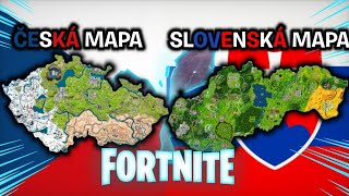 Česká mapa spojená se Slovenskou mapu - Fortnite Map Koncept