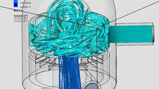 动画 空气 头部Air flow trajectory top-Hot blast stove fluid analysis