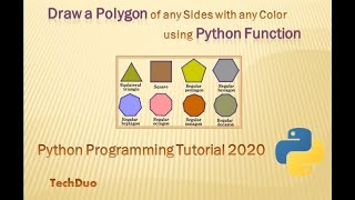 Draw a Polygon of any Sides with any Color using Python Function - Python Programming Tutorial