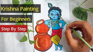 Easy Krishna Painting🔥😱|| Step By Step for beginners