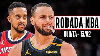 CURRY domina em WARRIORS X ROCKETS; MCCOLLUM passa de 40 PONTOS pelos PELICANS - Rodada NBA 13/02