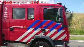 [PELETON INZET] Crashtenders en Brandweer Flevoland met spoed naar Natuurbrand in Lelystad