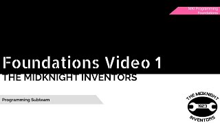 FRC Programming Foundations - Video 1