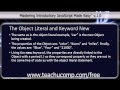 JavaScript Training Tutorial The Object Literal and the Keyword New