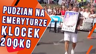 Pudzian na emeryturze Strongman przenosi kloca 200kg