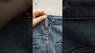 How to downsize jeans waist | Sewing tips & tricks #30 #threadsnneedles #shorts #sewinghacks #sewing