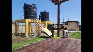 DIY 10,000 Liter Polytank Installation with NO CRANE in GHANA!