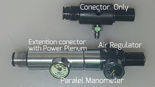 Aligned manometer on power plenum connector and air regulator