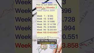 How to turn $500 into $433K in 100 weeks