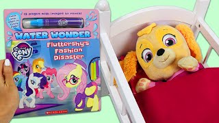 Bedtime Story with Paw Patrol Baby Skye & My Little Pony Water Wonder Magic Coloring Book!