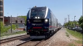 Amtrak 350 Wolverine In Royal Oak Michigan WITH VENTURE COACHES Along With 2 CN E251 Trains!