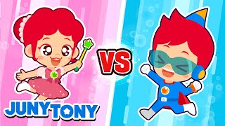 Rosa vs. Azul 🩷💙 Desafío de Colores 🌈 Canciones Infantiles | JunyTony en español