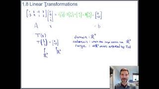 Introduction to Linear Transformations (Math 204 Section 1.8 video 1)