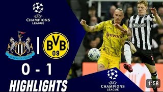Newcastle 0 vs. Borussia Dortmund 1 extended Highlights Match highlights for  Newcastle vs Dortmund