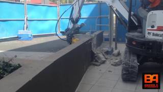 Concrete demo with Epiroc/Atlas Copco SB102 hydraulic hammer - BAEG