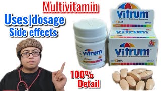 Vitrum tablet|multivitamin|uses|dosage|how to use|side effect|Hindi/Urdu