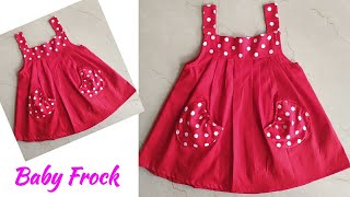 Designer baby Frock Cutting and Stitching with Pocket