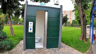 Bucharest, Romania, Testing Citymatic Automatic Public Self Cleaning Toilet in Motodrom Park