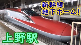 [新幹線地下ホーム！] 上野駅 発着シーン