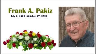 Frank Pakiz Funeral Service, Cuddie Funeral Home, Greenwood, WI USA