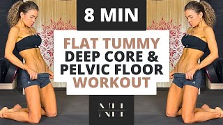 Do This 8 Min Deep Core & Pelvic Floor Workout 3x a week For FLAT TUMMY| No Repeat| No Equipment