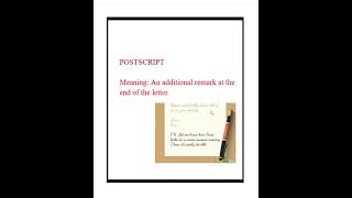 PostScript and Its Meaning #english #learnenglish #subscribe #postscript