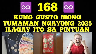 2025 PUT THIS IN YOUR DOOR🚪LUCKY NUMBER 168 MAGUGULAT KA SA SWERTE AT PERA NA IKA YAYAMAN MO!🍀💵🧲