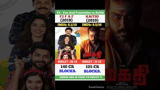 F2 Fun And Frustration Vs Kaithi Movie Comparison || Box Office Cecollection #shorts #kaithi #leo
