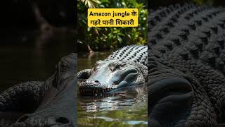 Amazon jungle के गहरे पानी का magarmachha|Black caiman Crocodile #shorts #crocodile #facts #wildlife