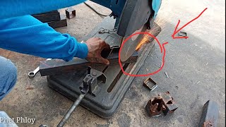 របៀបកាត់ដែកមុំ 45 ដឺក្រេ.45degree angle cutting mode Phet Phloy  cambodia.....