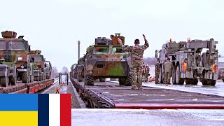 50 French Military Vehicles & 350 French Soldiers Enter Ukraine Border