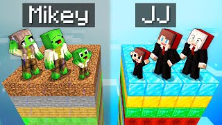 Mikey Family POOR vs JJ RICH Family Random Layer Chunk in Minecraft (Maizen)