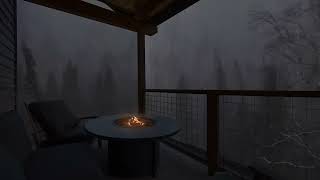 Sleep Instantly with Heavy Rain & Powerful Thunder Covering Pure Campfire in Ancient House at Night
