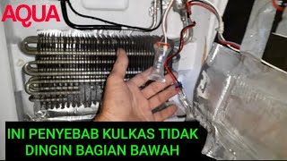 Cara mengatasi kulkas bagian bawah tidak dingin (kulkas 2 pintu aqua)