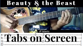 Beauty and the Beast - Tale As Old As Time - Fingerstyle Guitar Cover - Tabs on Screen