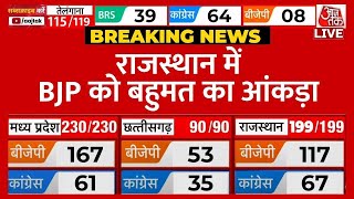Rajasthan Election Result LIVE Updates: राजस्थान में BJP को बहुमत का आंकड़ा | Aaj Tak LIVE