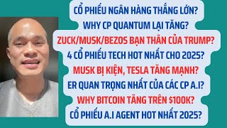 Cp banks thắng lớn? CP Quantum tăng? Bạn thân của Trump? 4 cp tech 2025? Tesla tăng? Bitcoin\u0026AI?