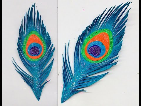 Diy How to make Easy Paper Peacock Feather Diy How to make Easy Paper Peacock Feather
