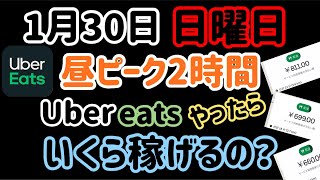 【UberEats】日曜日のランチピークタイム2時間でいくら稼げるの？【検証】