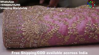 ARNG-2615 “The Valentine Pink” Premium Designer Saree||Barbari Fabric||Crystals||Zari